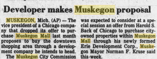 Muskegon Mall - May 1989 Article (newer photo)